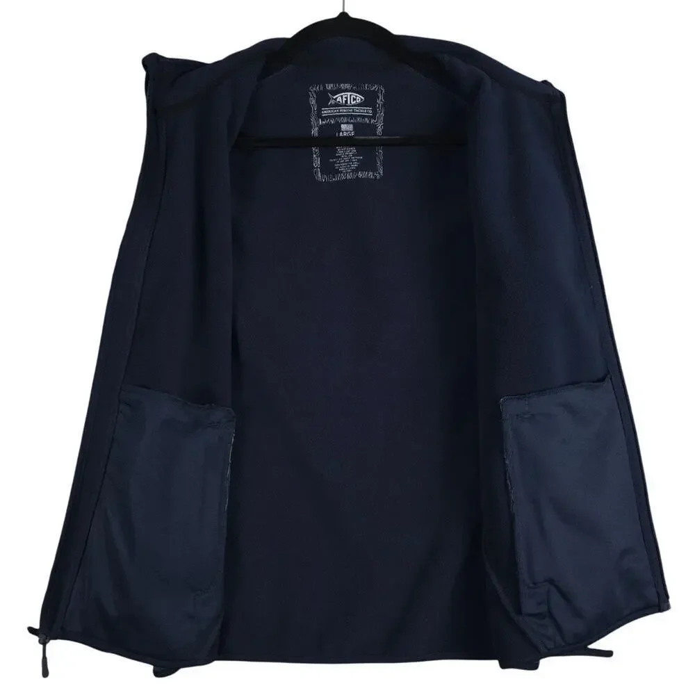 AFTCO Men’s Weatherproof Fleece Fishing Jacket in Navy, Size L